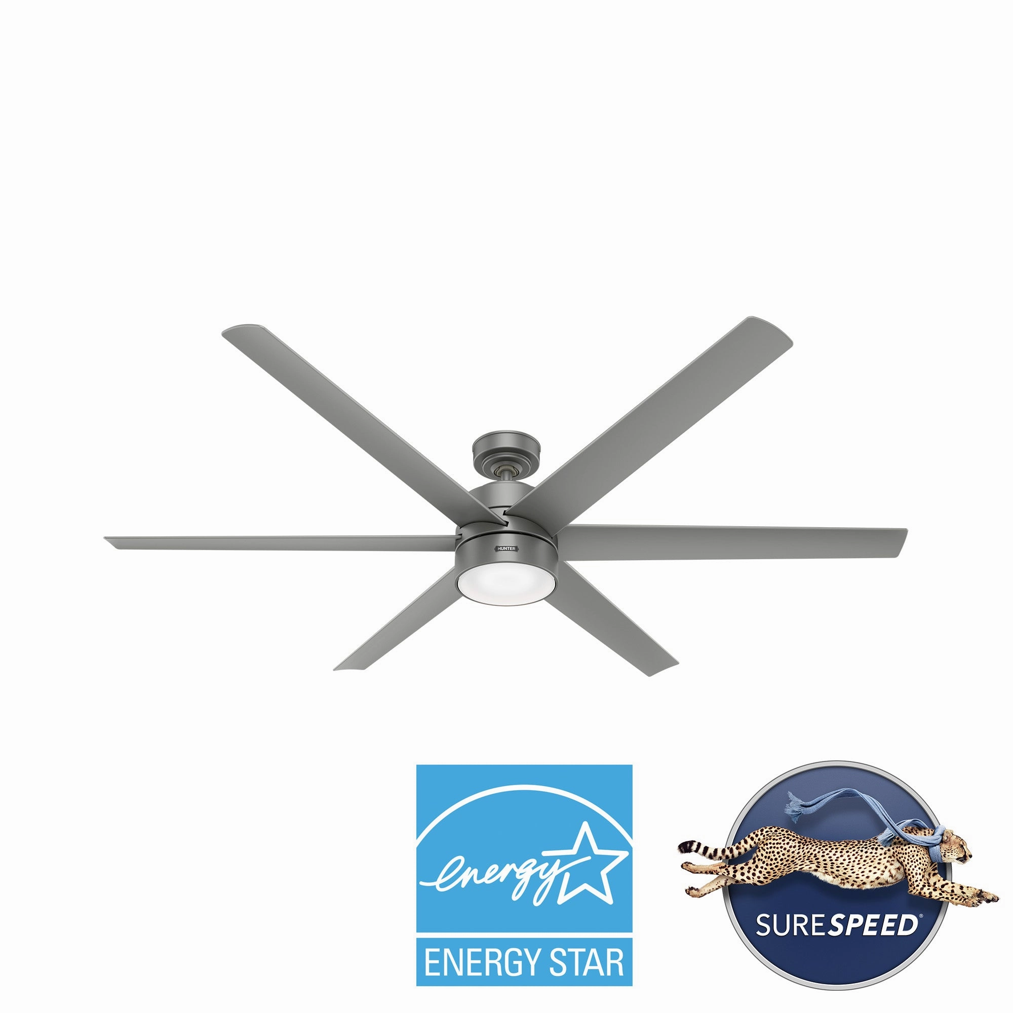 Solaria 72"Ceiling Fan Matte Silver