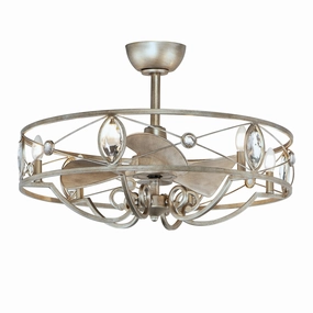 Solitaire LED Fandelight Silver Mist quiet small fans for desk or nightstand
