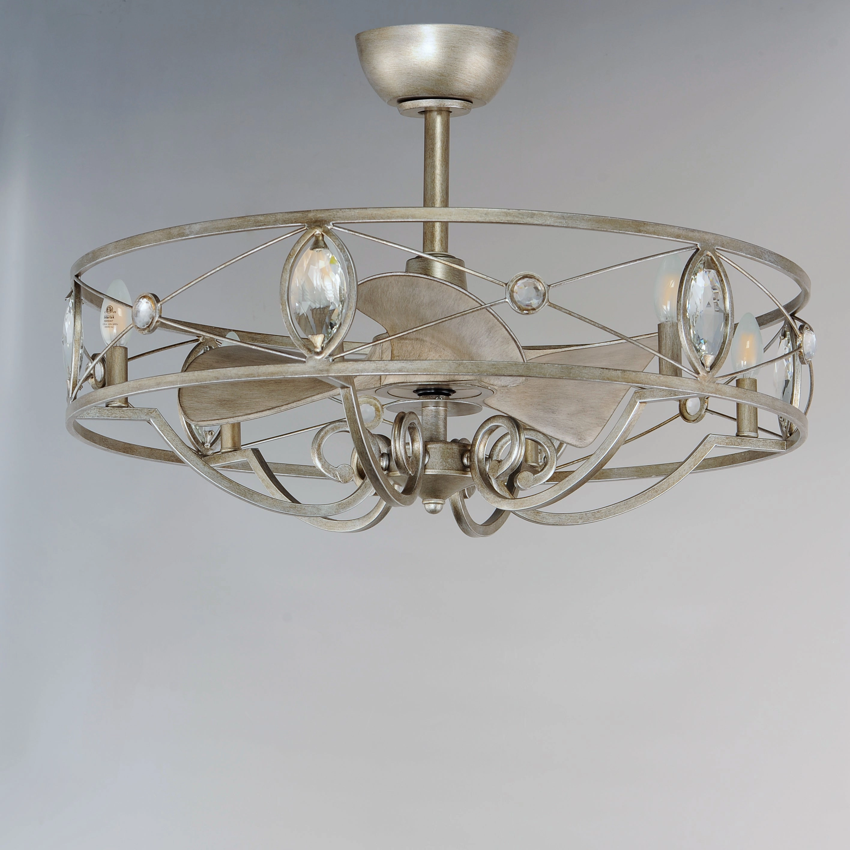 Solitaire LED Fandelight Silver Mist