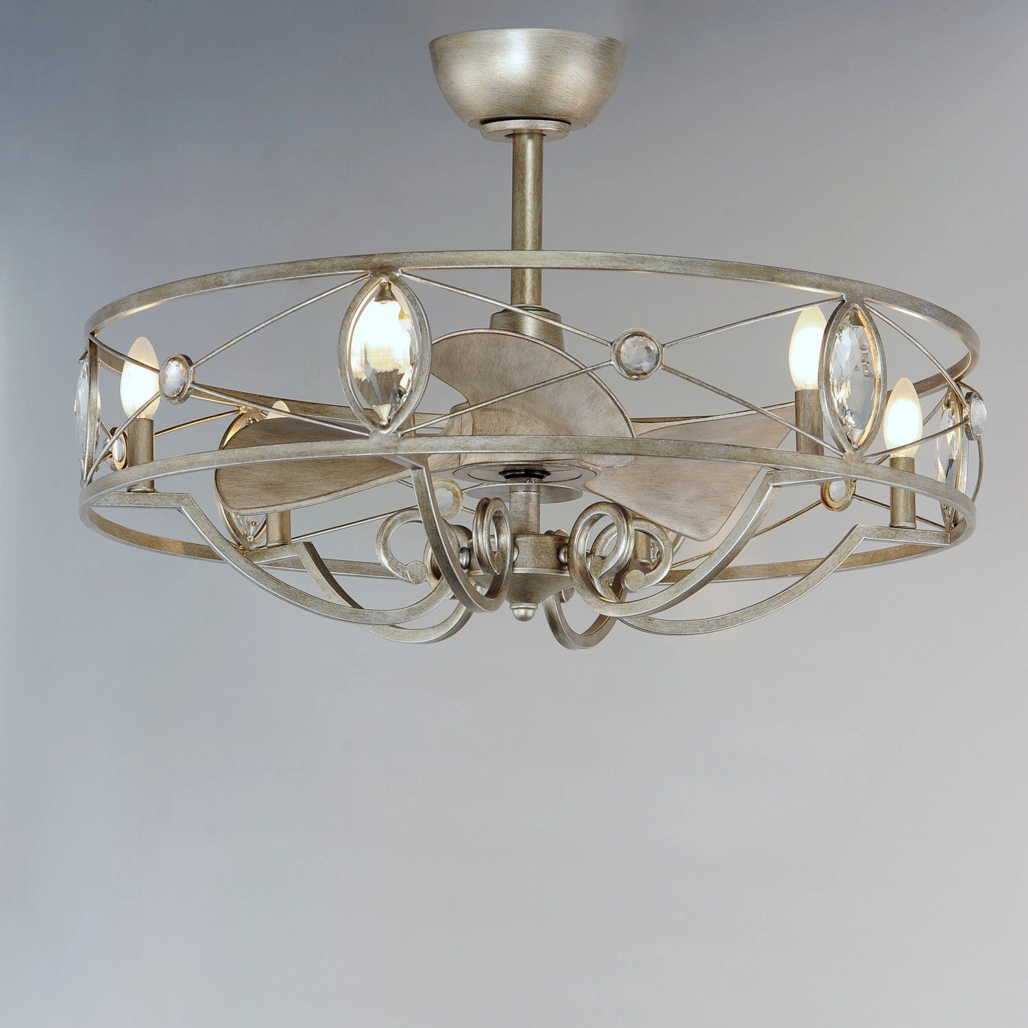 Solitaire LED Fandelight Silver Mist