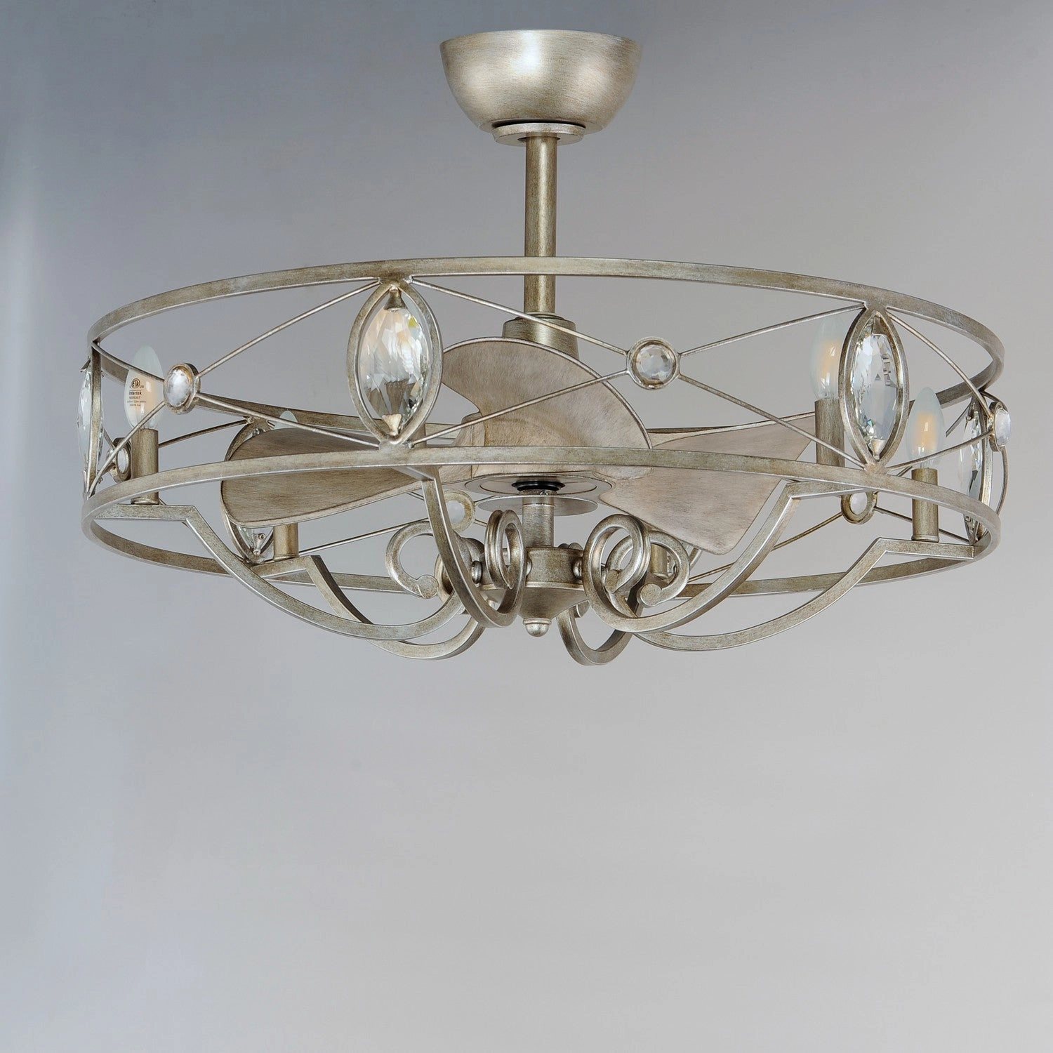 Solitaire LED Fandelight Silver Mist