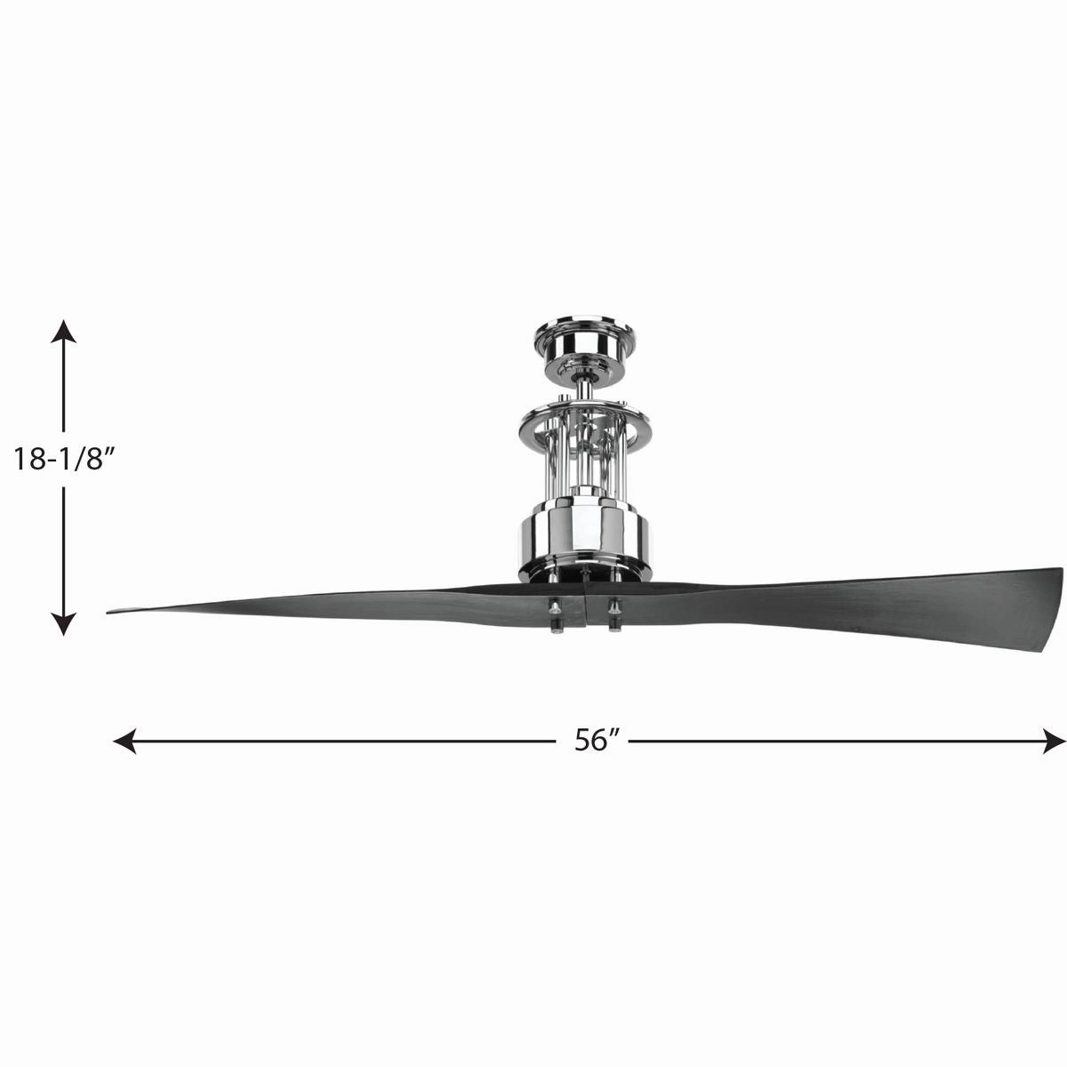 Spades 56"Ceiling Fan Polished Chrome