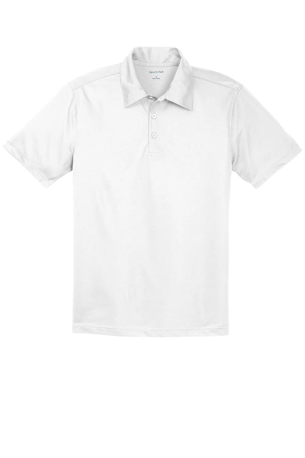 Sport-Tek Mens Active Mesh Moisture Wicking Short Sleeve Polo Shirt - White Clothing Sport-Tek