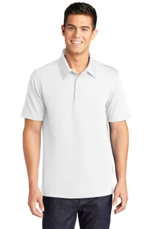 Sport-Tek Mens Active Mesh Moisture Wicking Short Sleeve Polo Shirt - White Clothing Sport-Tek