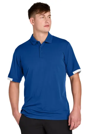 Sport-Tek Mens Club Colorblock Moisture Wicking Short Sleeve Polo Shirt - True Royal Blue/White Clothing Sport-Tek