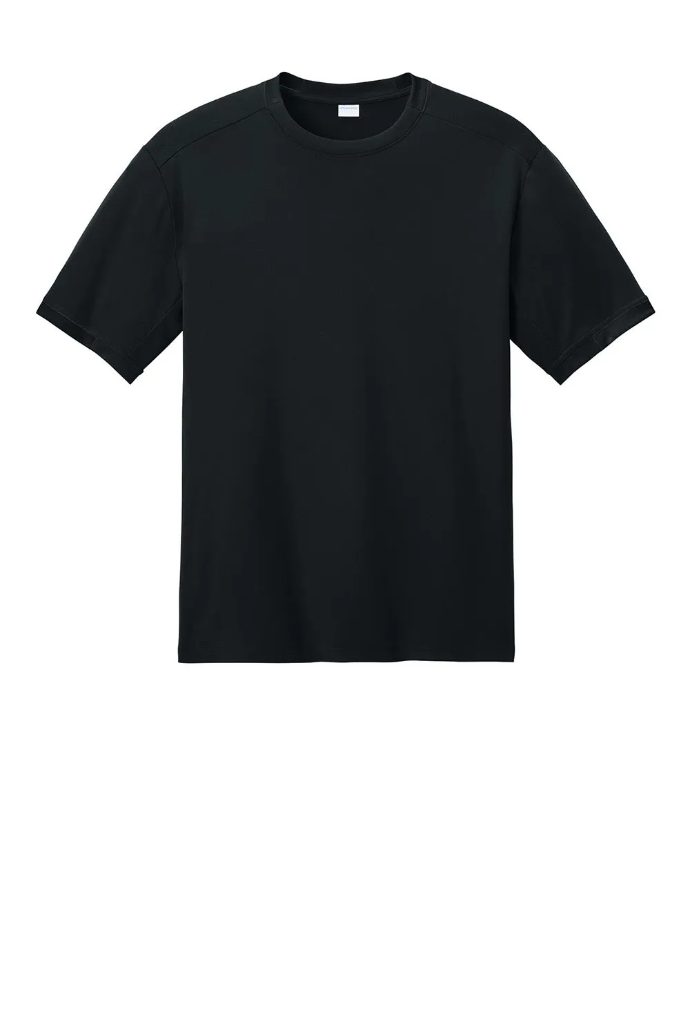 Sport-Tek Mens Club Moisture Wicking Short Sleeve Crewneck T-Shirt - Black/Black Clothing Sport-Tek