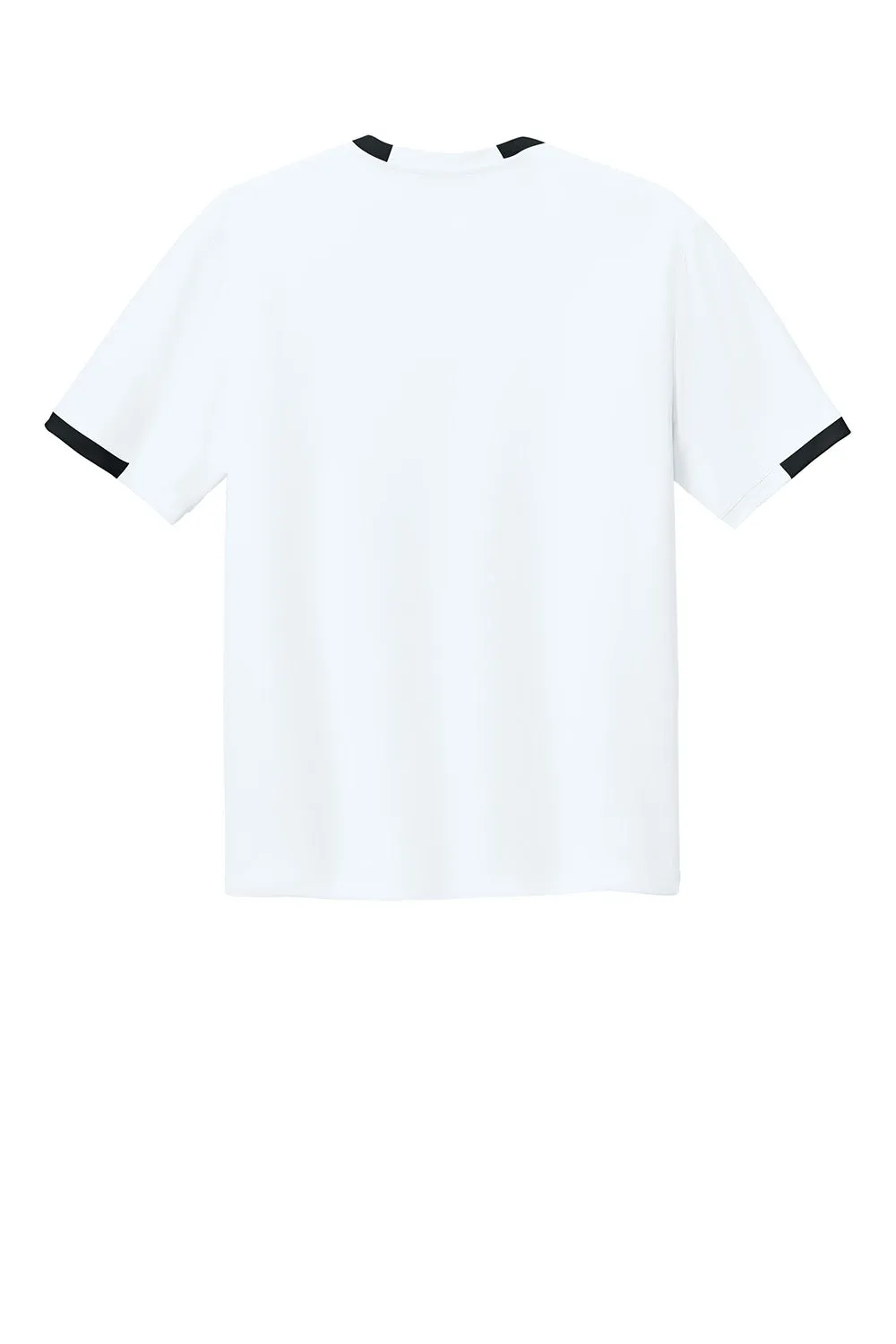 Sport-Tek Mens Club Moisture Wicking Short Sleeve Crewneck T-Shirt - White/Black Clothing Sport-Tek