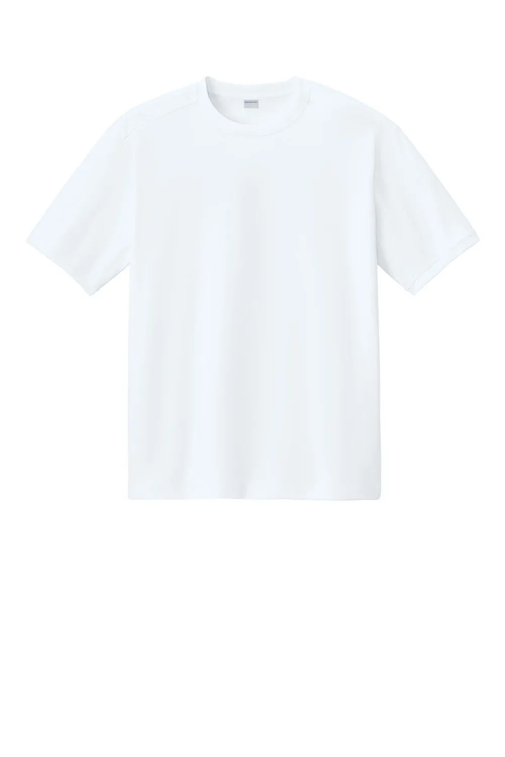 Sport-Tek Mens Club Moisture Wicking Short Sleeve Crewneck T-Shirt - White/White Clothing Sport-Tek