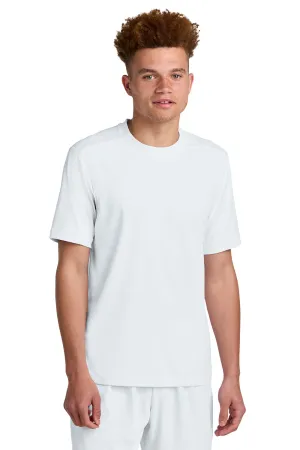 Sport-Tek Mens Club Moisture Wicking Short Sleeve Crewneck T-Shirt - White/White Clothing Sport-Tek