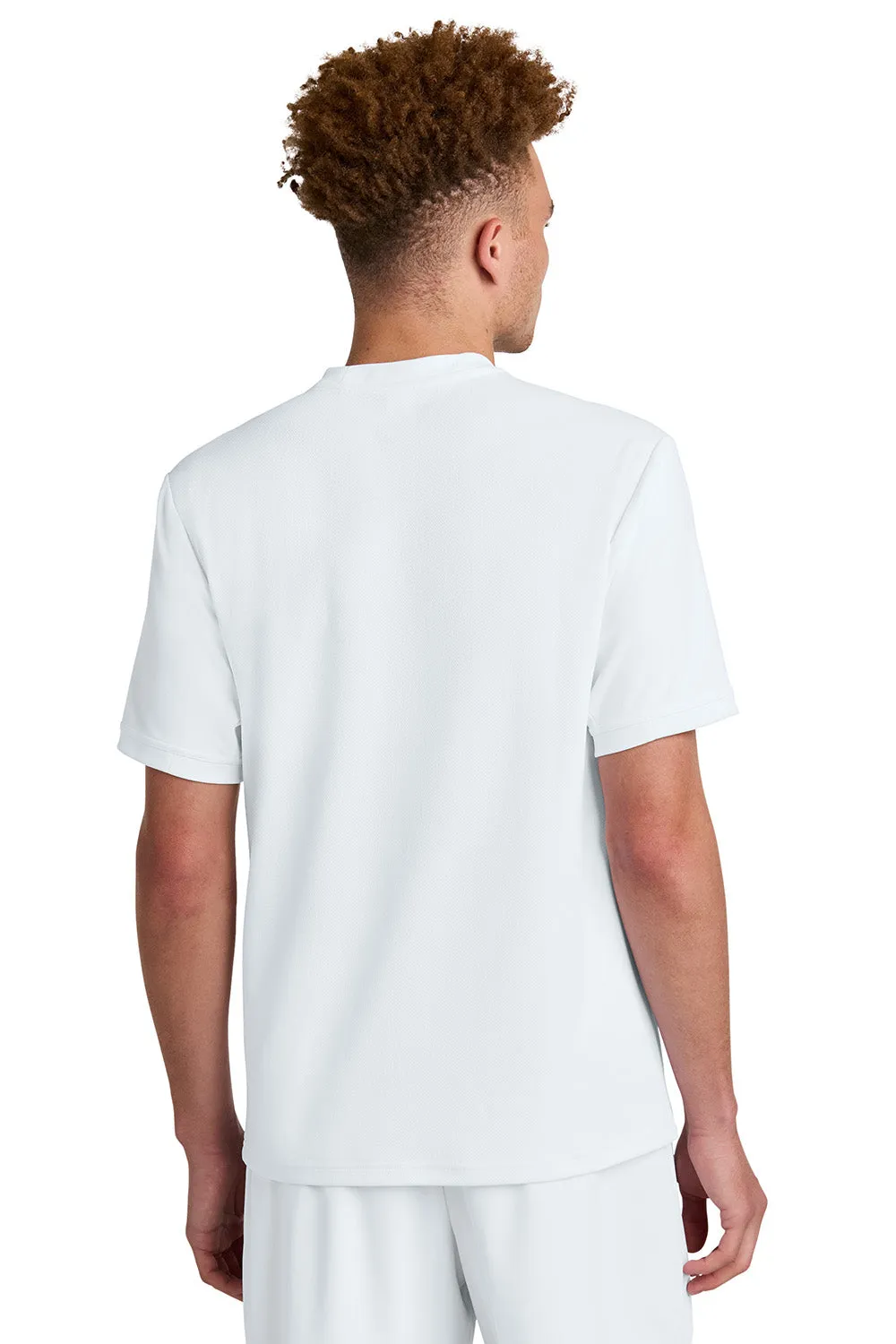 Sport-Tek Mens Club Moisture Wicking Short Sleeve Crewneck T-Shirt - White/White Clothing Sport-Tek