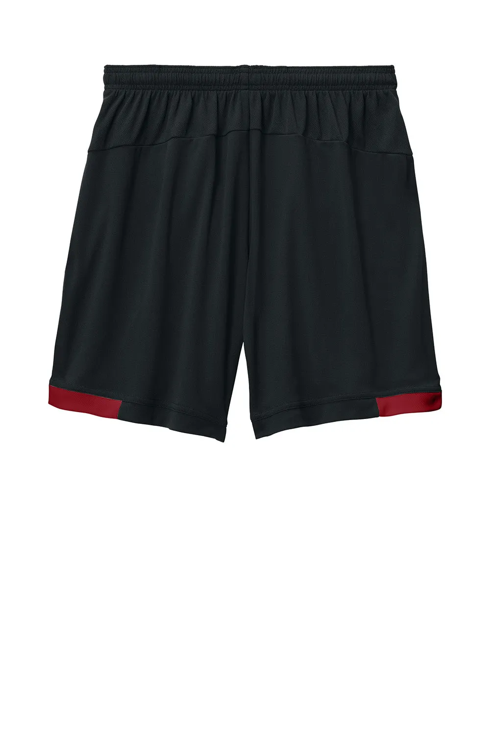 Sport-Tek Mens Club Moisture Wicking Shorts - Black/Deep Red Clothing Sport-Tek