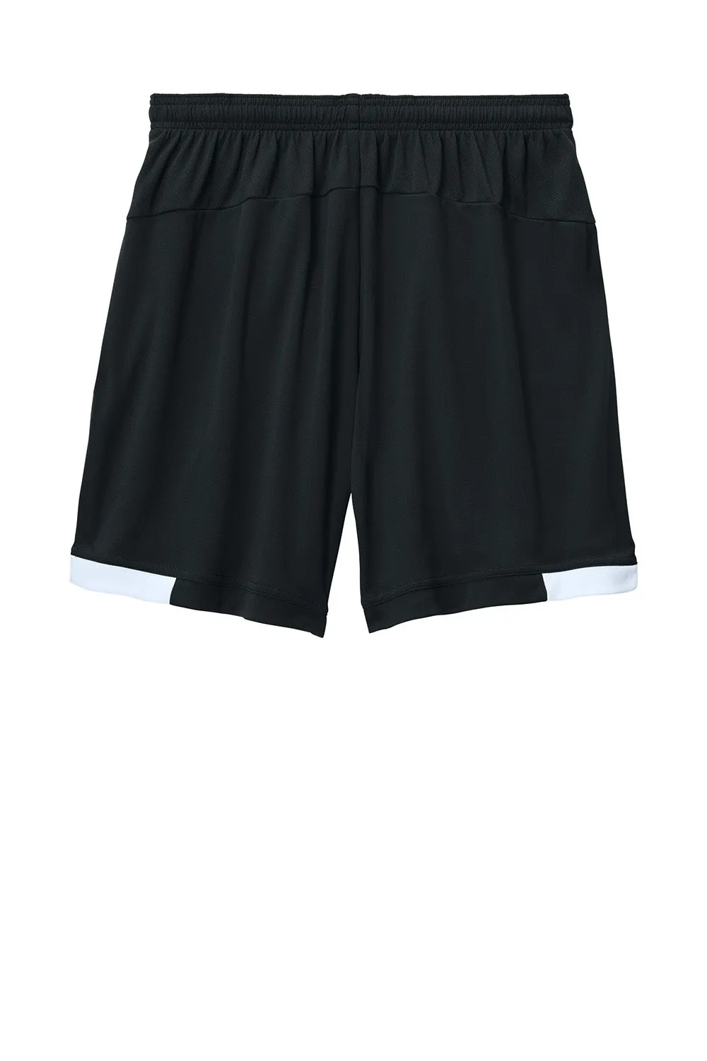Sport-Tek Mens Club Moisture Wicking Shorts - Black/White Clothing Sport-Tek