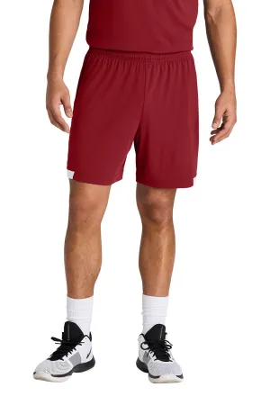 Sport-Tek Mens Club Moisture Wicking Shorts - Deep Red/White Clothing Sport-Tek