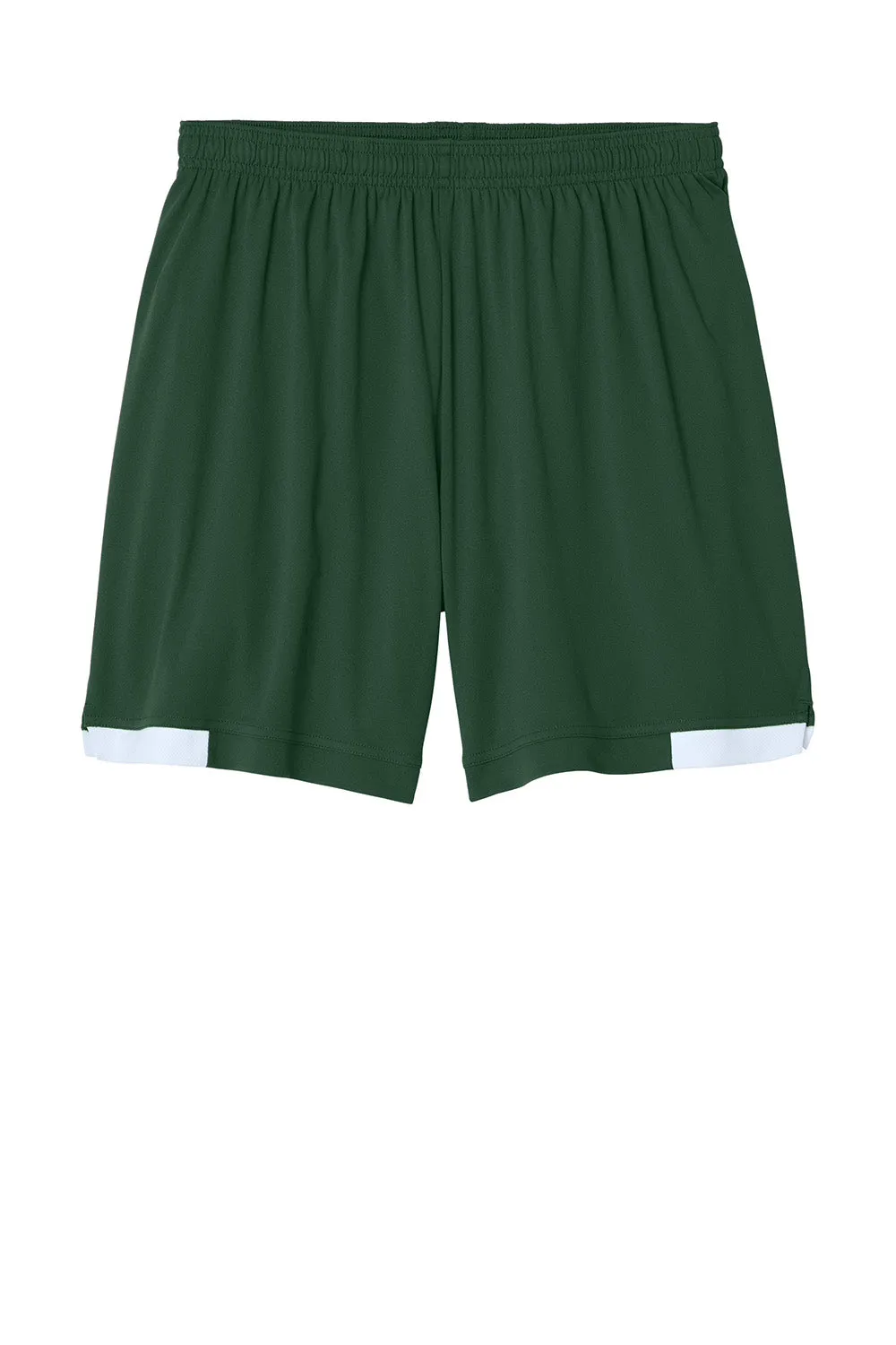 Sport-Tek Mens Club Moisture Wicking Shorts - Forest Green/White Clothing Sport-Tek