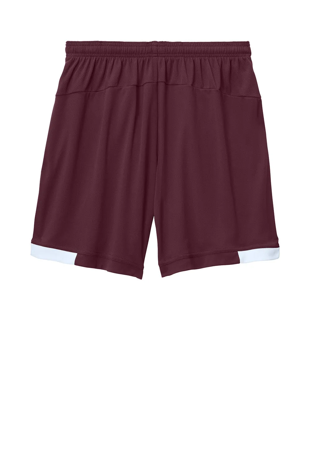 Sport-Tek Mens Club Moisture Wicking Shorts - Maroon/White Clothing Sport-Tek