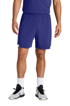 Sport-Tek Mens Club Moisture Wicking Shorts - Purple/White Clothing Sport-Tek