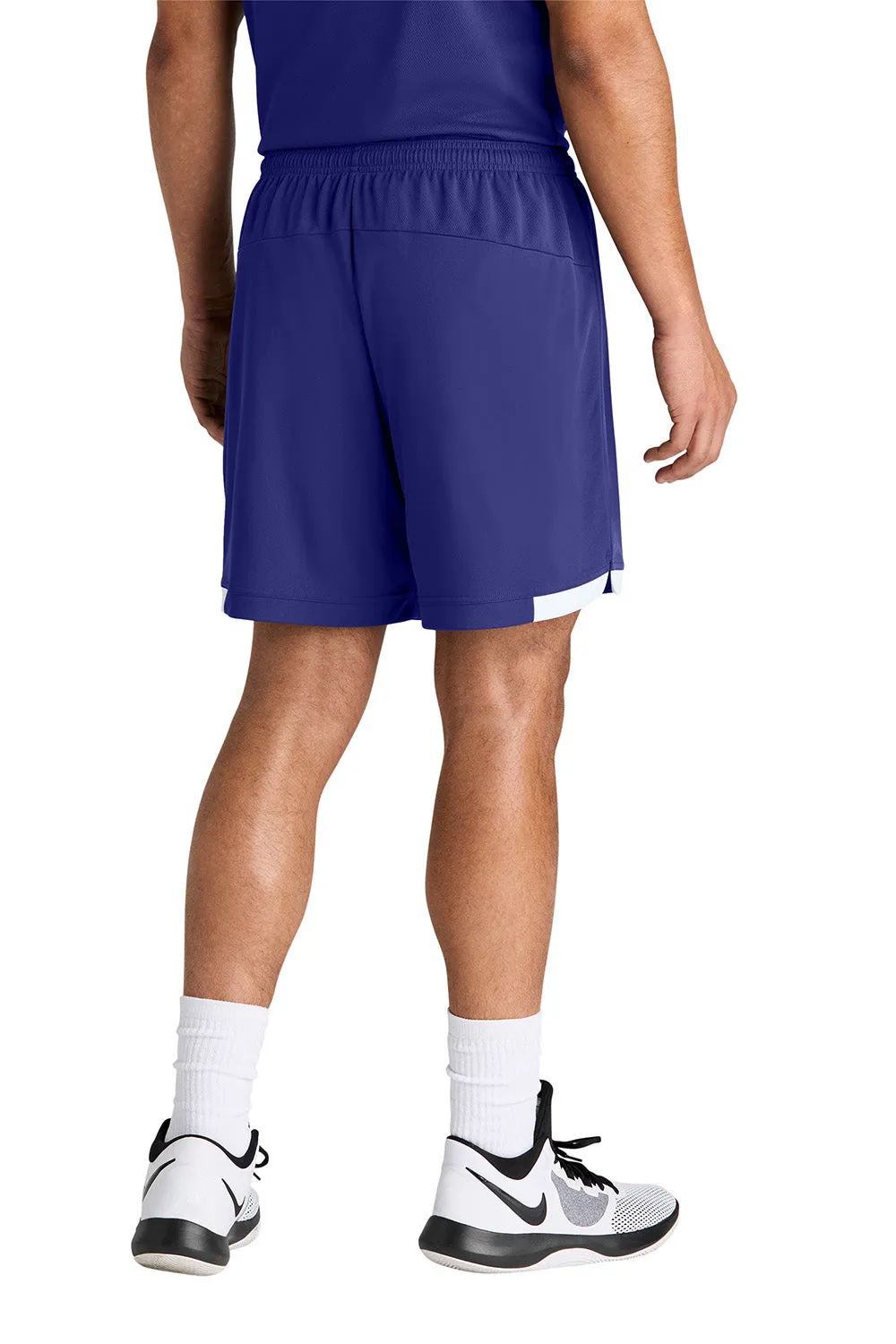 Sport-Tek Mens Club Moisture Wicking Shorts - Purple/White Clothing Sport-Tek