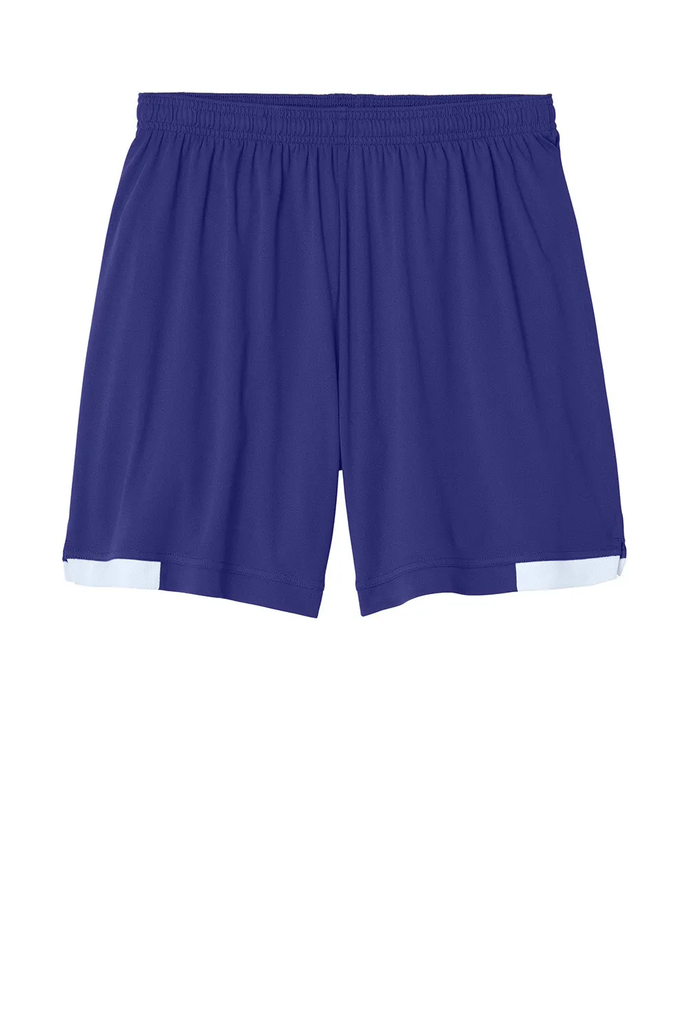 Sport-Tek Mens Club Moisture Wicking Shorts - Purple/White Clothing Sport-Tek