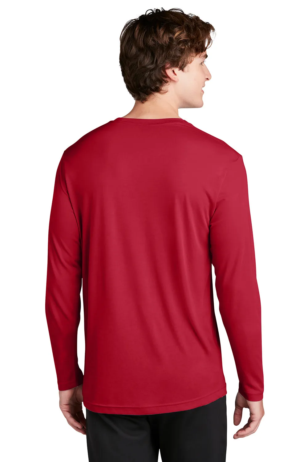 Sport-Tek Mens Competitor Moisture Wicking Long Sleeve Crewneck T-Shirt - Deep Red Clothing Sport-Tek