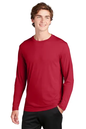 Sport-Tek Mens Competitor Moisture Wicking Long Sleeve Crewneck T-Shirt - Deep Red Clothing Sport-Tek