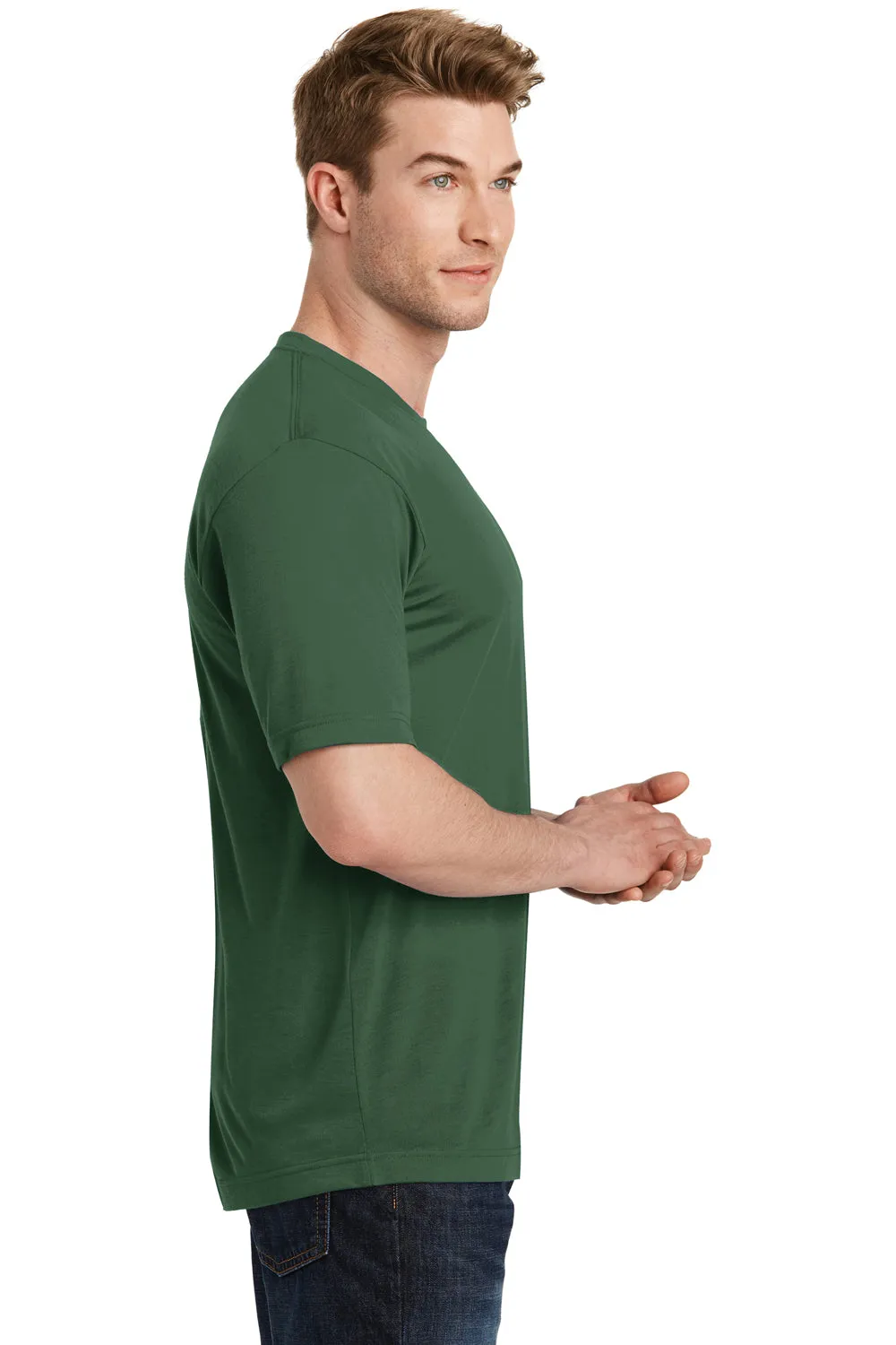 Sport-Tek Mens Competitor Moisture Wicking Short Sleeve Crewneck T-Shirt - Forest Green - Closeout Clothing Sport-Tek