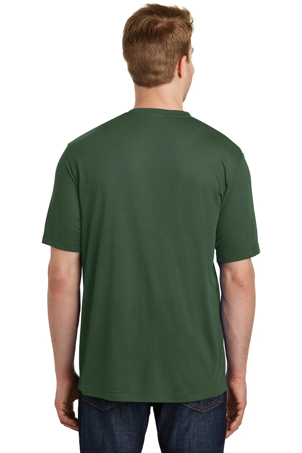 Sport-Tek Mens Competitor Moisture Wicking Short Sleeve Crewneck T-Shirt - Forest Green - Closeout Clothing Sport-Tek