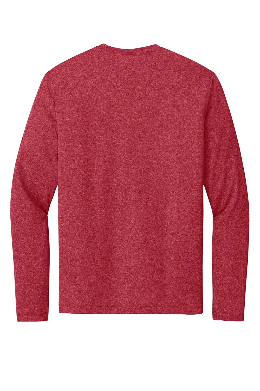 Sport-Tek Mens Contender Heather Moisture Wicking Long Sleeve Crewneck T-Shirt - Heather Scarlet Red Clothing Sport-Tek