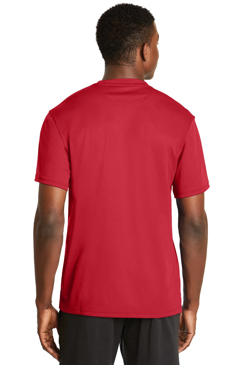 Sport-Tek Mens Dri-Mesh Moisture Wicking Short Sleeve Crewneck T-Shirt - Red - Closeout Clothing Sport-Tek