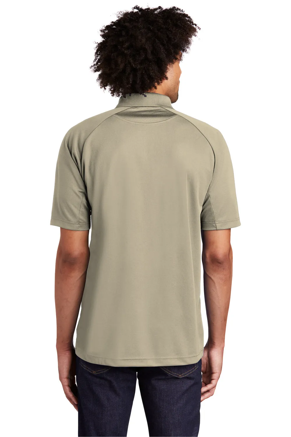 Sport-Tek Mens Dri-Mesh Moisture Wicking Short Sleeve Polo Shirt - Sandstone Clothing Sport-Tek