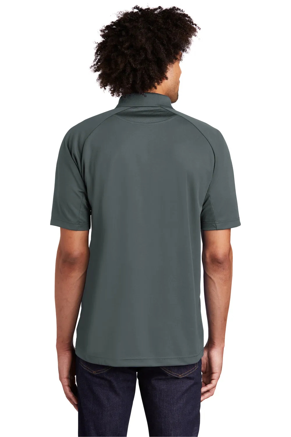 Sport-Tek Mens Dri-Mesh Moisture Wicking Short Sleeve Polo Shirt - Steel Grey Clothing Sport-Tek