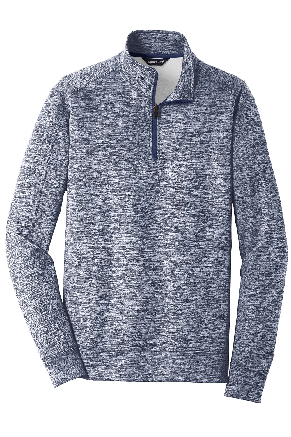 Sport-Tek Mens Electric Heather Moisture Wicking Fleece 1/4 Zip Sweatshirt - True Navy Blue Electric Clothing Sport-Tek