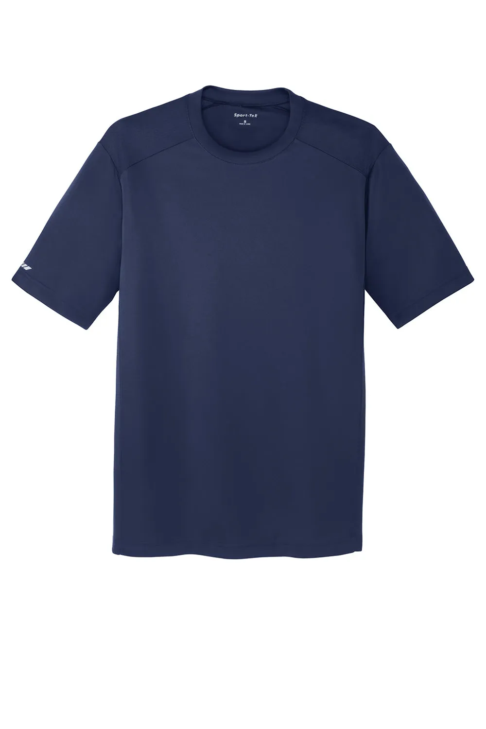 Sport-Tek Mens Elevate Moisture Wicking Short Sleeve Crewneck T-Shirt - True Navy Blue Clothing Sport-Tek