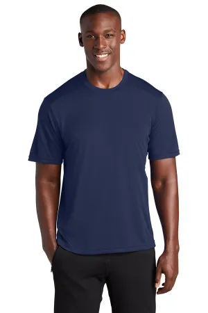 Sport-Tek Mens Elevate Moisture Wicking Short Sleeve Crewneck T-Shirt - True Navy Blue Clothing Sport-Tek