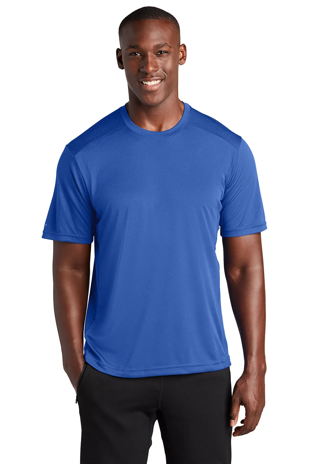 Sport-Tek Mens Elevate Moisture Wicking Short Sleeve Crewneck T-Shirt - True Royal Blue Clothing Sport-Tek