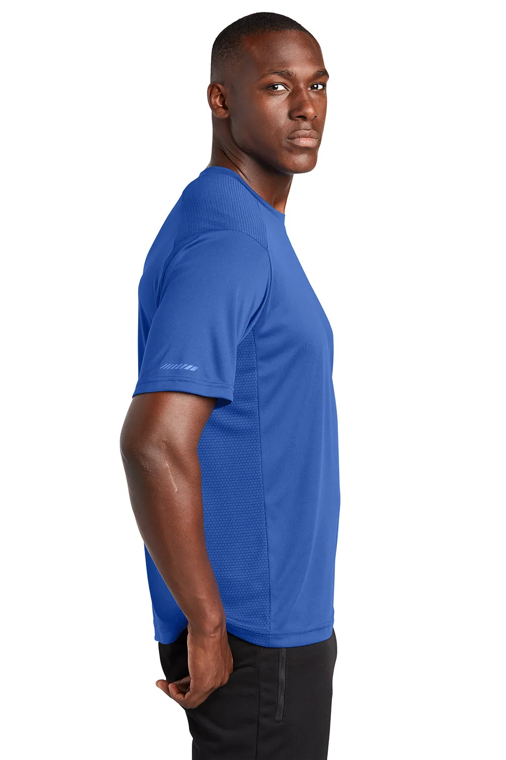 Sport-Tek Mens Elevate Moisture Wicking Short Sleeve Crewneck T-Shirt - True Royal Blue Clothing Sport-Tek
