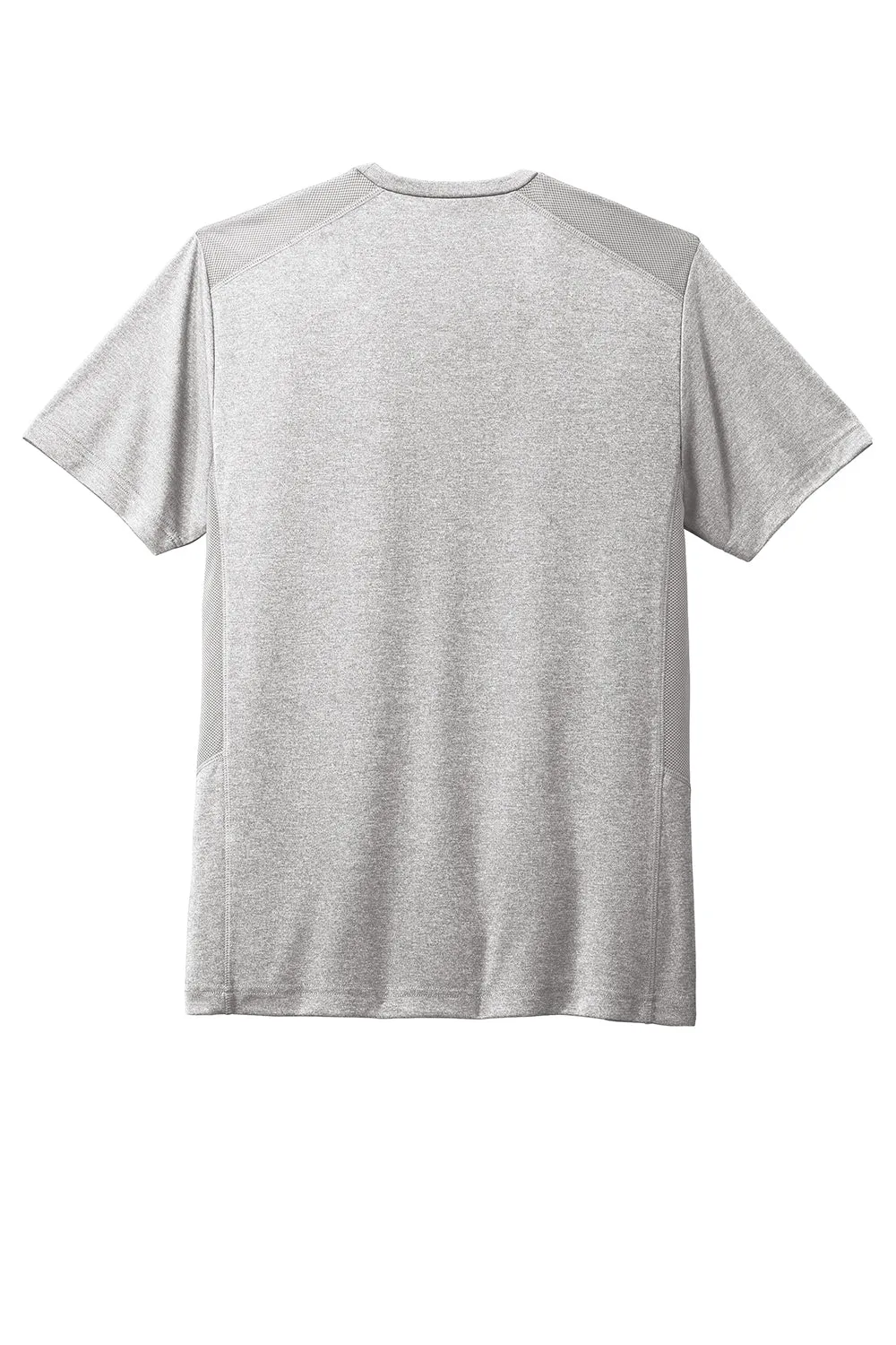 Sport-Tek Mens Endeavor Moisture Wicking Short Sleeve Crewneck T-Shirt - Heather Light Grey/Light Grey Clothing Sport-Tek