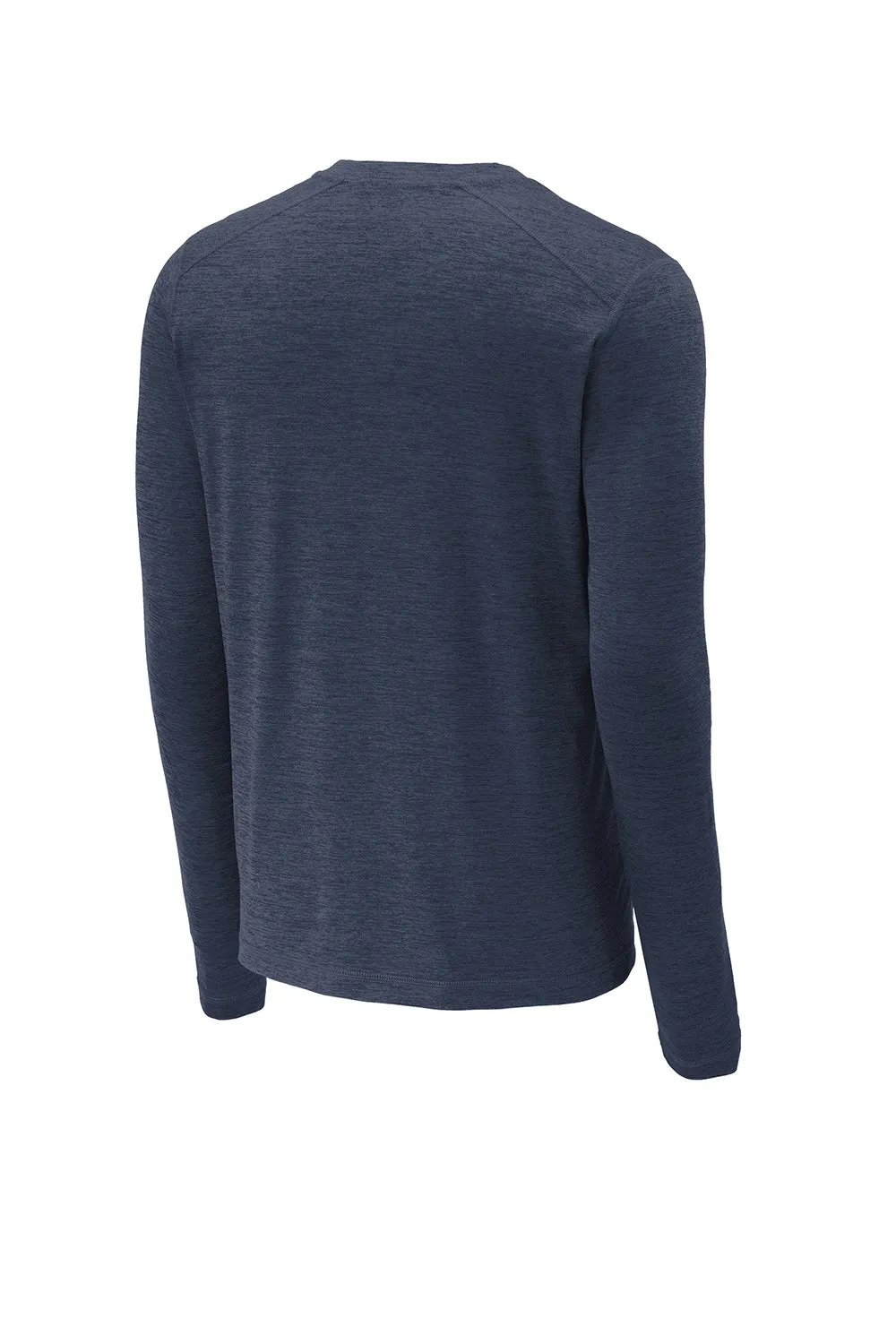 Sport-Tek Mens Exchange 1.5 Long Sleeve Crewneck T-Shirt - Heather Dark Denim Blue - Closeout Clothing Sport-Tek