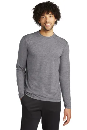 Sport-Tek Mens Exchange 1.5 Long Sleeve Crewneck T-Shirt - Heather Grey - Closeout Clothing Sport-Tek