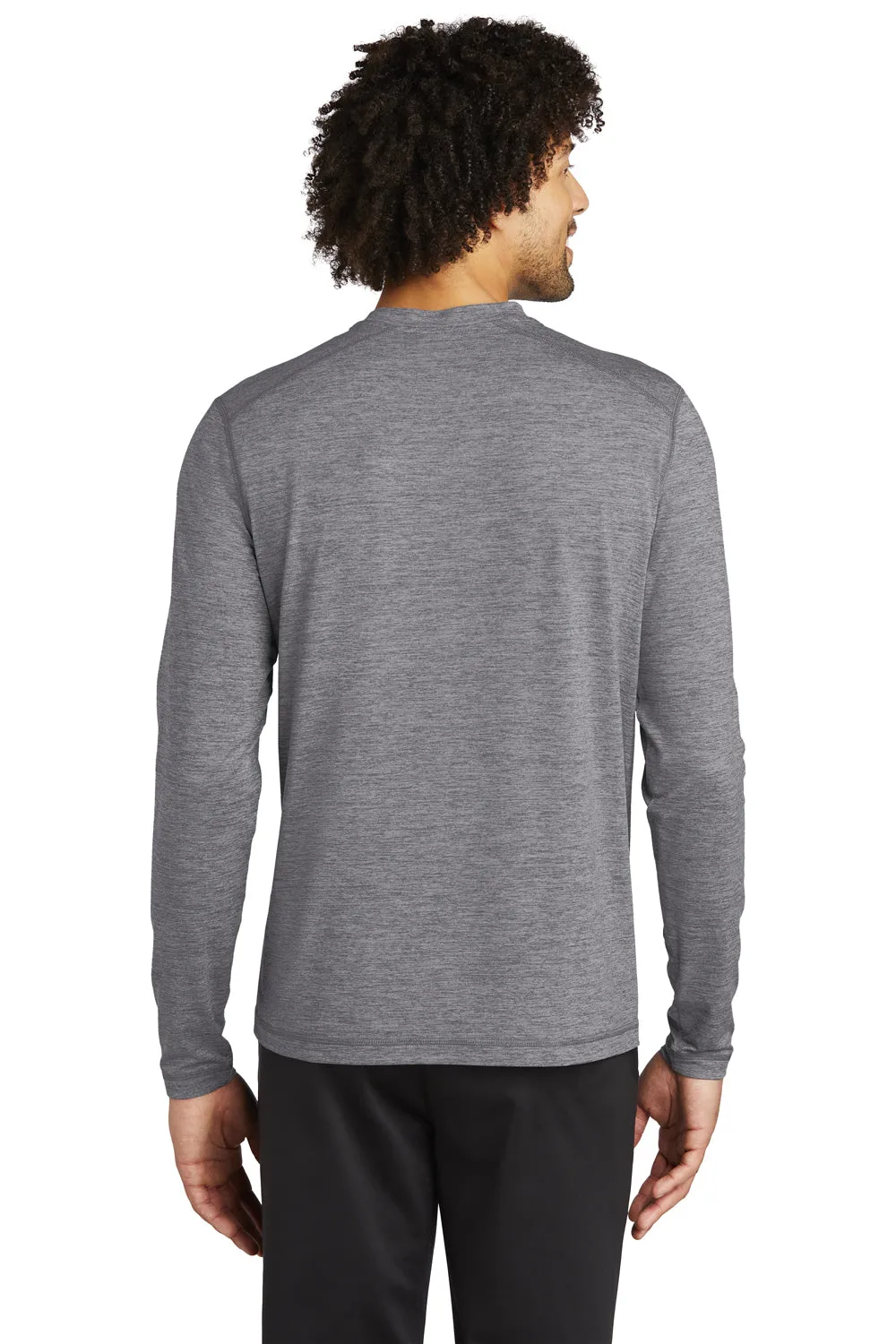 Sport-Tek Mens Exchange 1.5 Long Sleeve Crewneck T-Shirt - Heather Grey - Closeout Clothing Sport-Tek