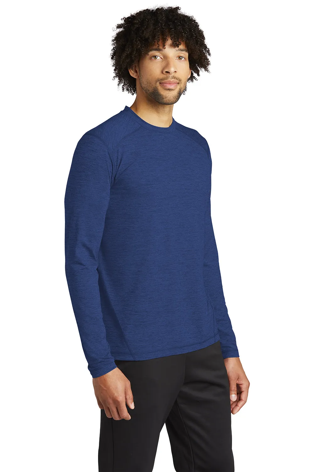 Sport-Tek Mens Exchange 1.5 Long Sleeve Crewneck T-Shirt - Heather True Royal Blue - Closeout Clothing Sport-Tek