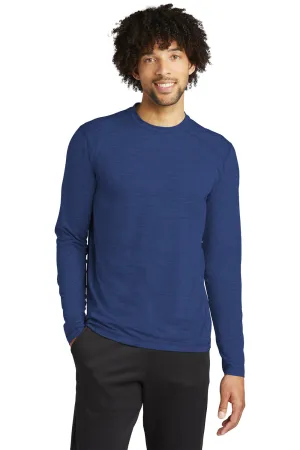 Sport-Tek Mens Exchange 1.5 Long Sleeve Crewneck T-Shirt - Heather True Royal Blue - Closeout Clothing Sport-Tek