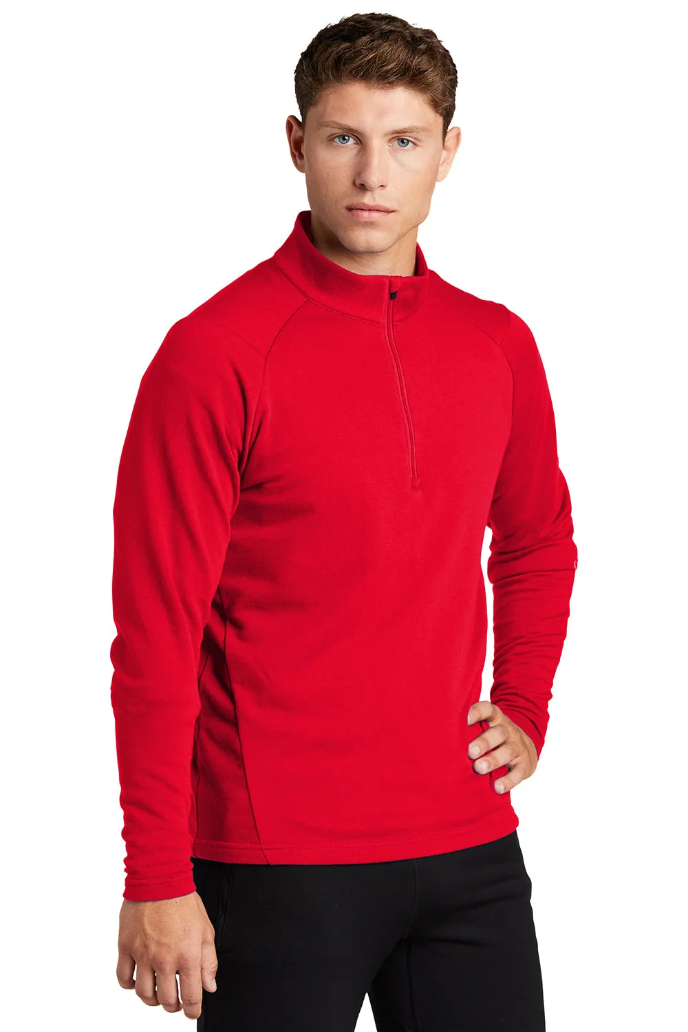 Sport-Tek Mens French Terry 1/4 Zip Sweatshirt - True Red Clothing Sport-Tek