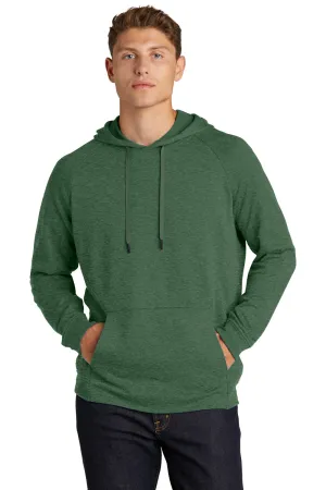 Sport-Tek Mens French Terry Hooded Sweatshirt Hoodie w/ Pouch Pocket - Heather Forest Green Clothing Sport-Tek