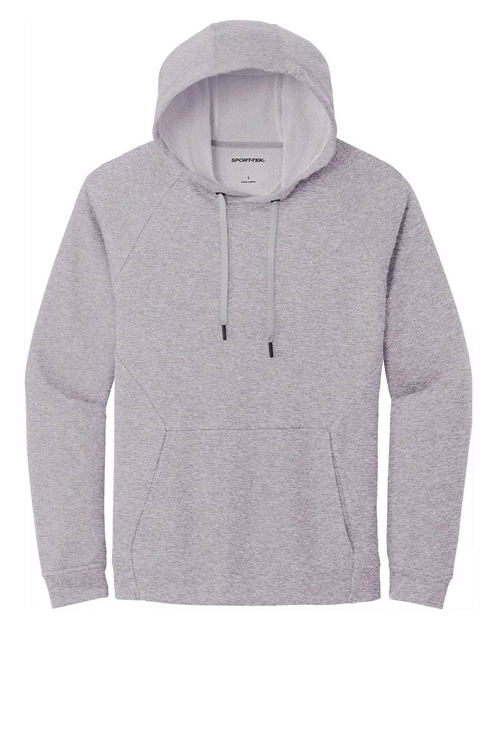 Sport-Tek Mens French Terry Hooded Sweatshirt Hoodie w/ Pouch Pocket - Heather Grey Clothing Sport-Tek