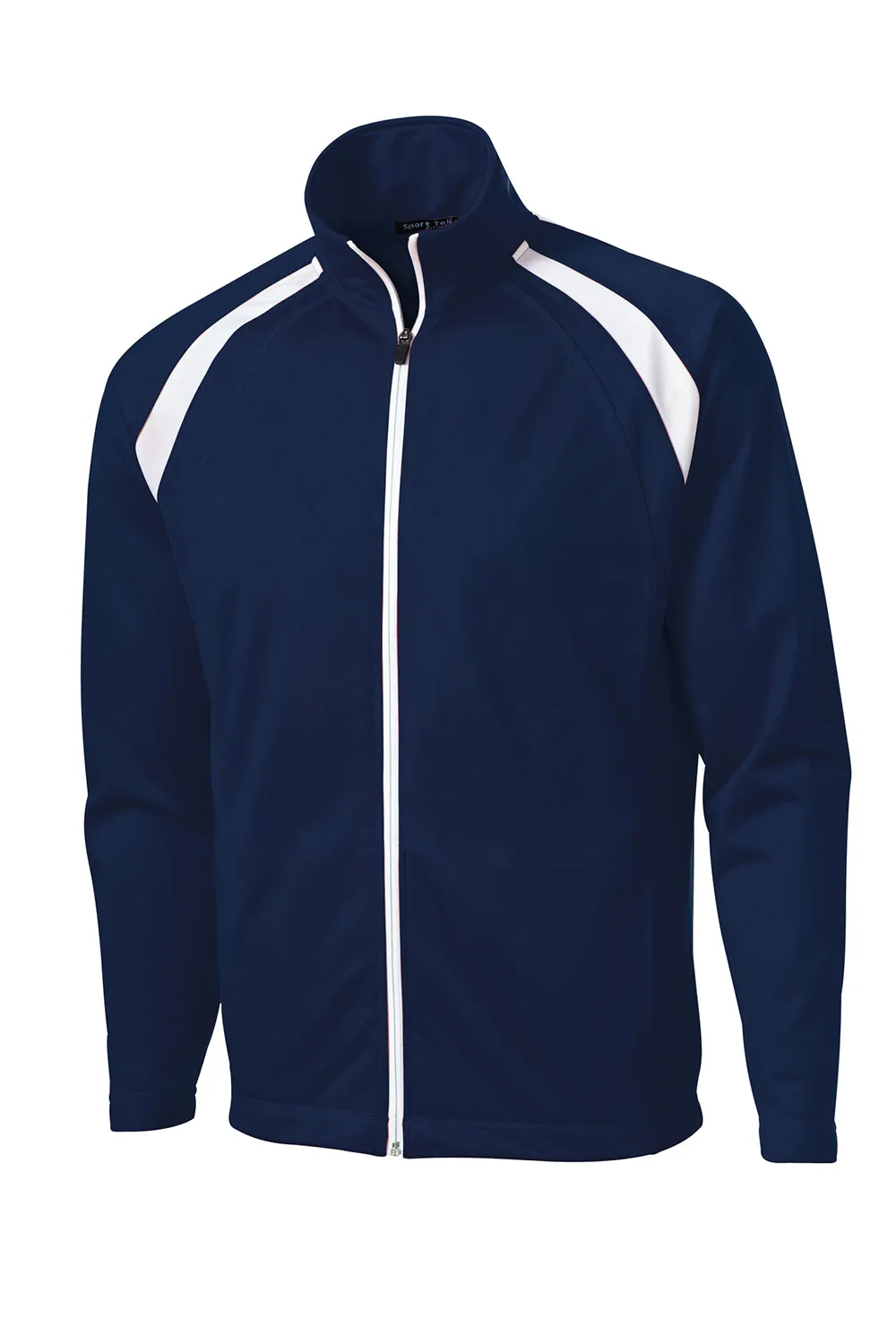 Sport-Tek Mens Full Zip Track Jacket - True Navy Blue/White Clothing Sport-Tek