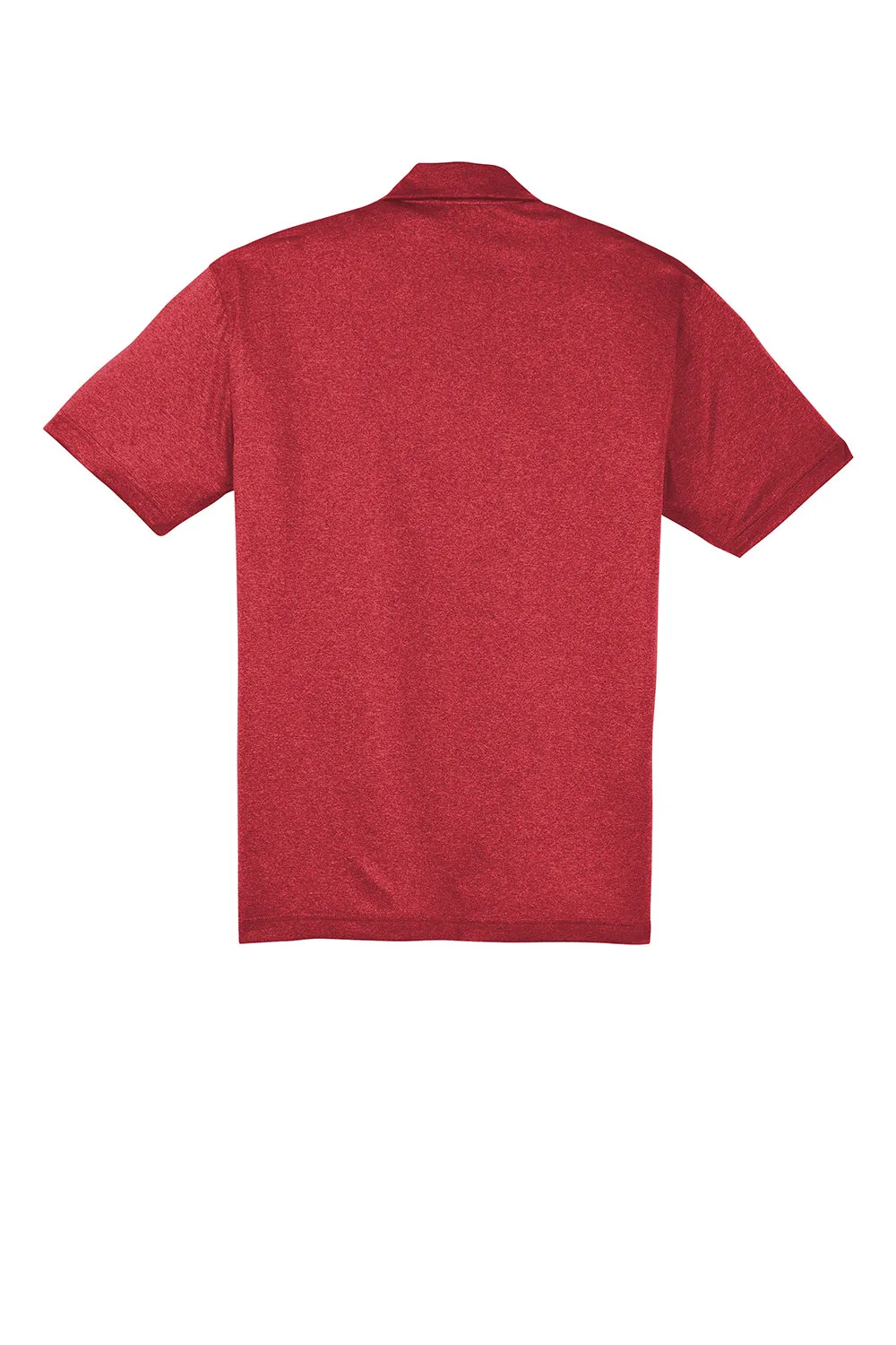 Sport-Tek Mens Heather Contender Moisture Wicking Short Sleeve Polo Shirt - Heather True Scarlet Red Clothing Sport-Tek