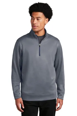 Sport-Tek Mens Heather Sport-Wick Moisture Wicking Fleece 1/4 Zip Sweatshirt - Heather True Navy Blue Clothing Sport-Tek