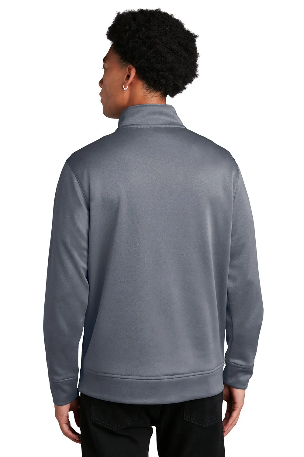 Sport-Tek Mens Heather Sport-Wick Moisture Wicking Fleece 1/4 Zip Sweatshirt - Heather True Navy Blue Clothing Sport-Tek