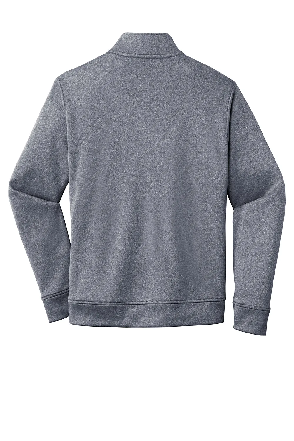 Sport-Tek Mens Heather Sport-Wick Moisture Wicking Fleece 1/4 Zip Sweatshirt - Heather True Navy Blue Clothing Sport-Tek
