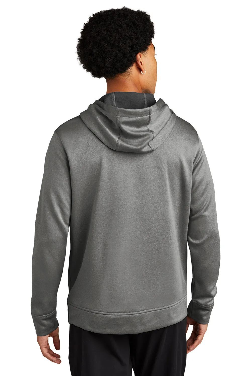 Sport-Tek Mens Heather Sport-Wick Moisture Wicking Fleece Hooded Sweatshirt Hoodie w/ Pouch Pocket - Heather Black Clothing Sport-Tek